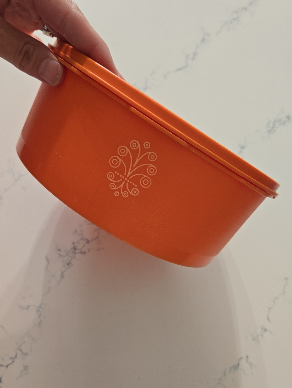 Vintage Tupperware Orange Servalier #1204-2 With Lid 1205-4